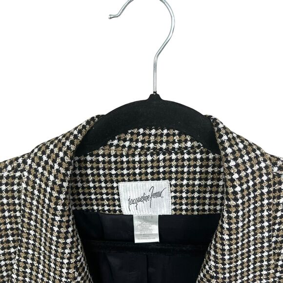 Jacqueline Ferrar Women Wool Blazer Houndstooth‎ Single Button Lined Pockets 18 - Picture 3 of 6